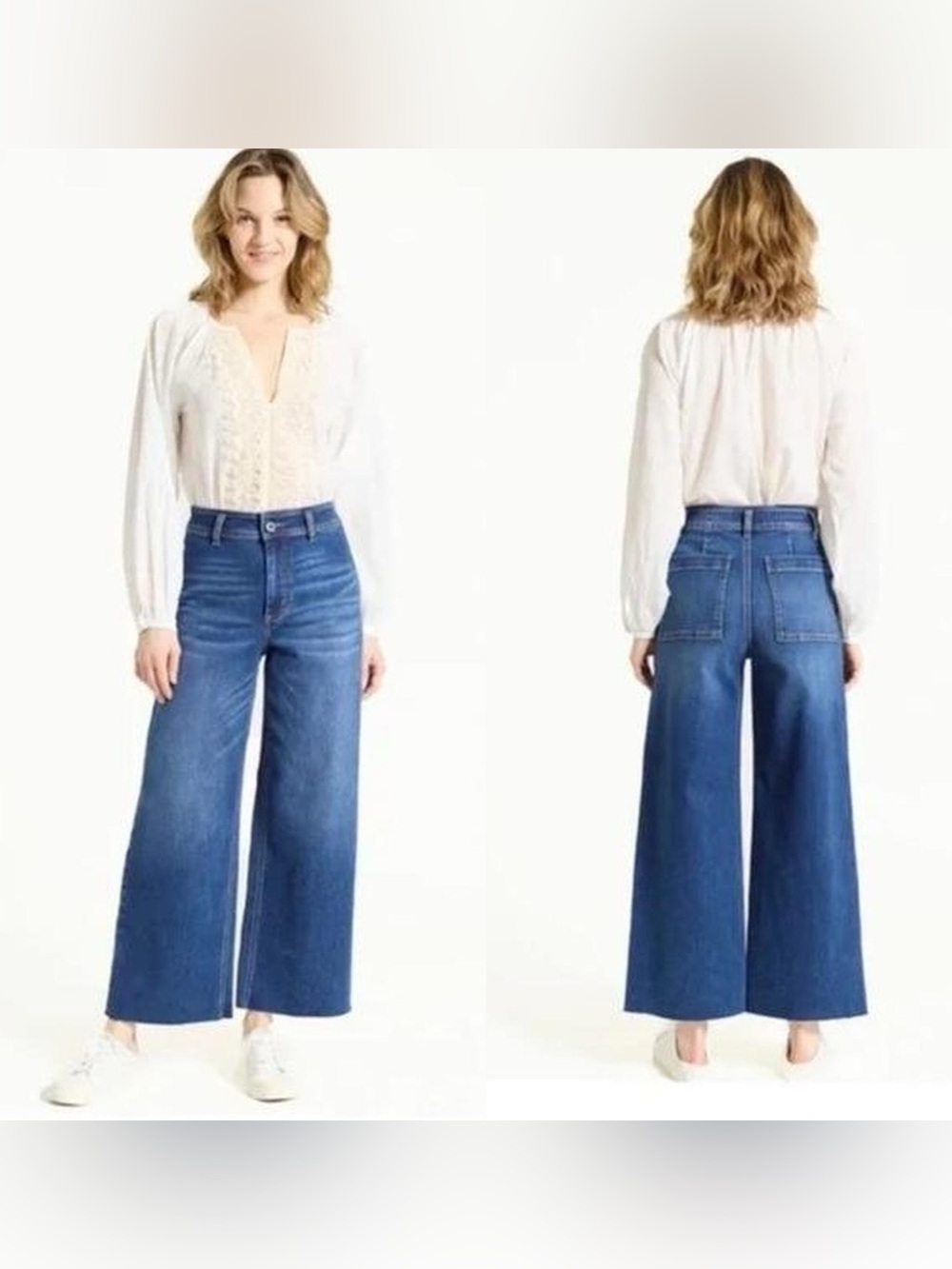 Oat New York High Rise Wide Leg Raw Hem Jeans Womens Size 8 / 29